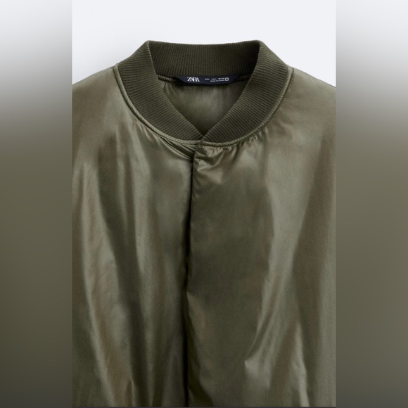 ZARA Oversized Bomber Jacket – Unisex, Size M, Green, New with Tags - Picture 5 of 17